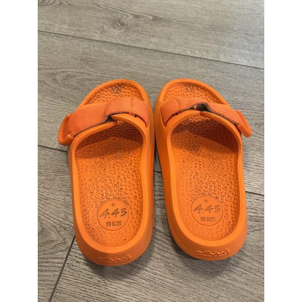 Allbirds Sugar Slider Slide Sandals Orange Eco Friendly Kids Size 3‎ Summer Swim